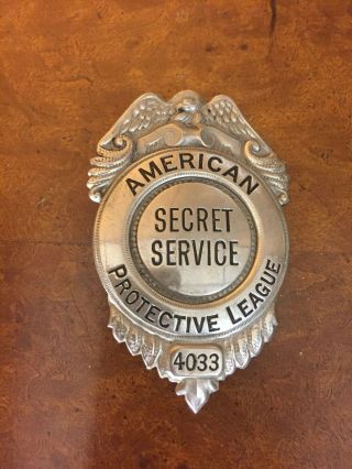World War 1 Era Badge American Protective League Secret Service