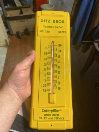 Vintage Rare Ditz Bros.  Caterpillar John Deere Sales & Service Thermometer