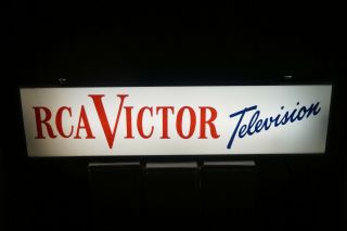 Vintage 1960s Era Rca Victor Television Lighted Hanging Advertising Sign