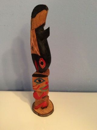 Vintage Indian Handcrafted Totem Pole,  8 Inch 3