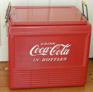Vintage Drink Coca Cola In Bottles Metal Cooler Ice Chest Progress Louisville Ky