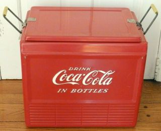 Vintage Drink Coca Cola in Bottles Metal Cooler Ice Chest Progress Louisville KY 2