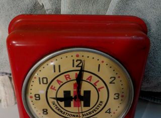 Farmall International Harvester Advertising Clock Orig 1940s Gen Electric Metal 2