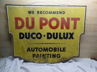 Dupont Duco Dulux Auto Refinishing Sign Ford Chevy Buick 1930 31 32 34 36 1940
