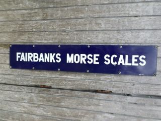 Fairbanks Morse Scales Porcelain Sign By Burdick Chicago 50 X 9 " 1950s - 60s