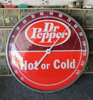 Vintage Glass Dr Pepper Thermometer 1960 