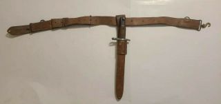 Ww1 Canadian Cef Ross Rifle Bayonet With Scabbard & " Oliver " Belt & Buckle.