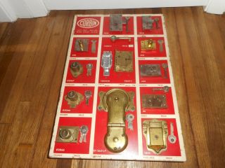 Vintage 1940s Corbin Hardware Store Lock & Key Advertising Display W Many