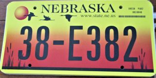 Nebraska Sandhill Crane License Plate 38 E382 Bird Wildlife
