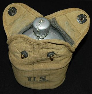 Wwi Us Army Canteen Cup Cover 35th Division Kansas Missouri Ng Unit Marked
