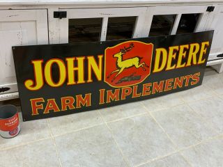 " John Deere " X - Large,  Heavy Porcelain Sign (52 " X 17 ") Near,  Great Sign