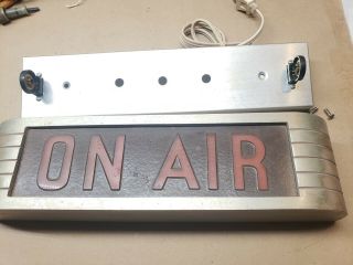 Nos Vintage Rca On Air Studio Warning Sign Light Radio Station Glass