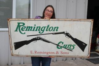 Large Vintage Remington Shotgun Rifle Gun Store Hunting 48 " Metal Sign