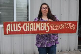 Large Vintage A - C Allis Chalmers Farm Tractors Machinery Gas Oil 48 " Metal Sign