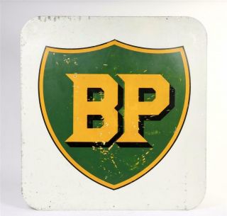 Vintage C1950 " Bp " Alloy Lithographed / Painted Sign 2042