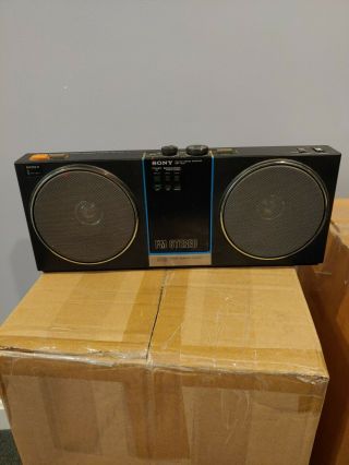 Vintage Sony Srf - 80w Stereo Speaker Boombox With Removable Am/fm Walkman & Power