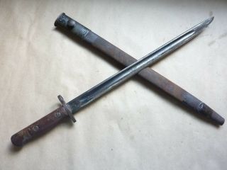 Wwi Australian Made P.  07 Lee Enfield Bayo And Scabbard