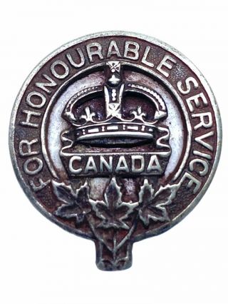 Ww1 Canadian Cef For Honourable Service Badge Lapel Pin Insignia