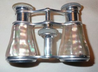 Vintage Mother Of Pearl Opera Glasses Binoculars - Approximately 4 " X 3 "