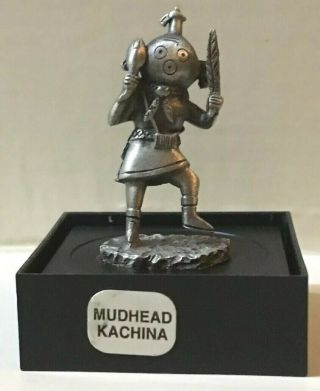 Vintage Miniature Pewter Kachina Mudhead Dancer Metal Figure 1.  5 " H