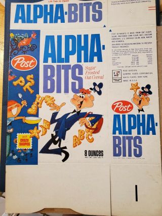 Vintage 1960s Post Alpha - Bits Cereal Box Kids Food Advertising Inflatable Toy