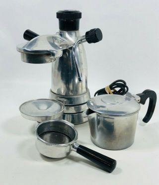 Vtg Signor Salton Ex - 3 Aluminium Electric Espresso Coffee Maker Made In Italy