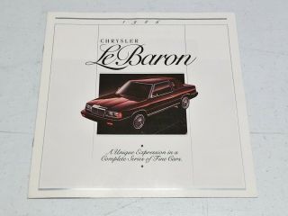 1986 Chrysler Lebaron / Town & Country / Limousine Sales Brochure From Canada