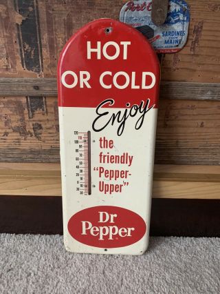 Vintage Hot Or Cold Dr.  Pepper Soda Thermometer 1960’s