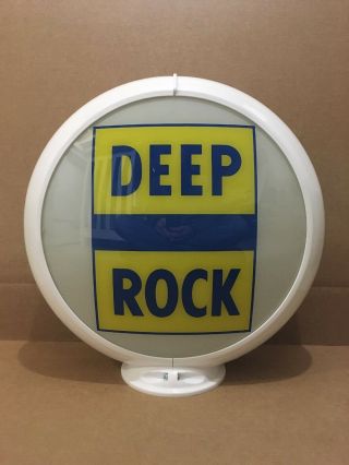 Vintage Deep Rock Gas Pump Globe Lens Glass Top Sign Garage Wall Decor Oil Truck