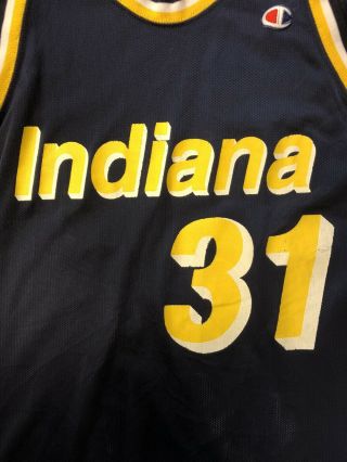 Vtg 90s Champion Indiana Pacers Reggie Miller basketball Jersey NBA Men Sz M 40 2