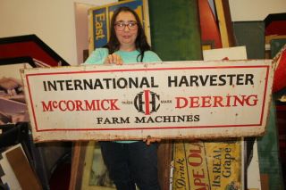 Large Vintage Ih International Harvester Mccormick Deering Farm 48 " Metal Sign