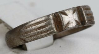 German Ring Iron Cross Sterling Silver 835 Ww1 Wwi Or Ww2 Wwii Germany Jewelry