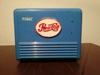 Vintage Tome Pepsi Cola Mexican Cooler Tube Radio Rca Blue Bakelite From 50 