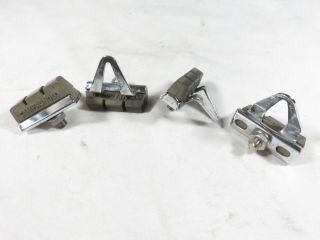 Campagnolo Vintage Brake Shoe Holders And Pads With Tabs Set Of 4 -