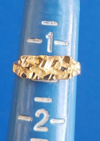 Vintage Solid Gold 10k Yellow Gold Nugget Design Baby Child Ring.  Size 1.  5