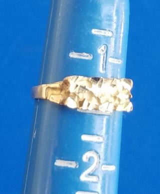 Vintage Solid Gold 10k Yellow Gold Nugget Design Baby Child Ring.  Size 1.  5 3