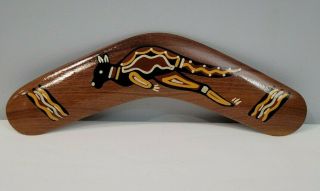 Vintage Hand Painted Aboriginal Art Boomerang Australia 10 "