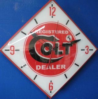 Vintage Pam Lighted Advertising Colt Dealer Clock