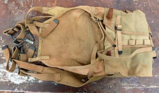 Ww1 Wwi U.  S.  M1910 Haversack Pack Meat Can Pouch & Diaper Marked & Dated