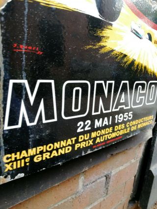 MONACO GRAND PRIX enamel sign ferrari sign vitreous enamel garage sign large 2