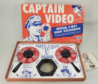 Vtg 1950 Captain Video Dumont Tv Radio Scillograph Toy Orig Box & Instructions