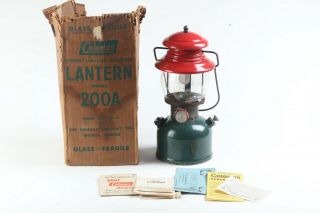 Vintage Coleman Lantern 200a " Christmas " 8 - 51,  With Box & Manuals