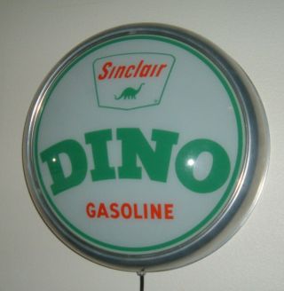 Vintage Lighted Sinclair Dino Gas Pump Globe Gasoline Glass Lens
