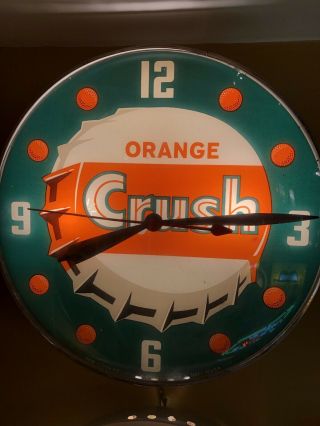 Vintage Pam Orange Crush Advertising Lighted Sign Clock