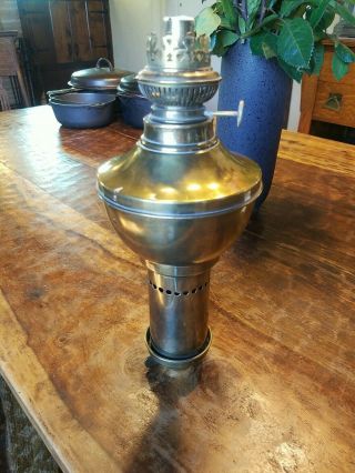Antique Rare Brass Robi Hitchcock Kerosene Wind Up Lamp Lantern Made In Usa