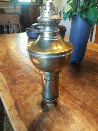 Antique Rare Brass Robi Hitchcock Kerosene Wind Up Lamp Lantern Made In USA 5