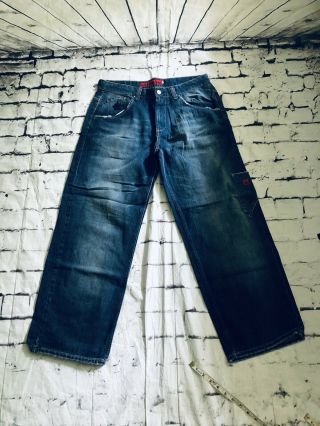 Vintage 90s Jnco Baggy Skater Size 36x30 Hip Hop Blue Jeans