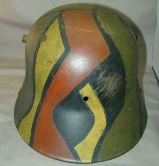 WWI World War One German M - 16 Helmet Camo Paint ET64 4