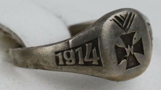 Ww1 German Ring 1914 Wwi 1916 Iron Cross Sterling Silver 835 Germany Jewelry Rrr
