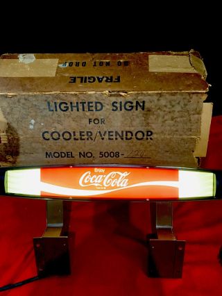 Vintage Coca - Cola Coke Soda Lighted Fountain Machine Topper Sign Cooler Vendor